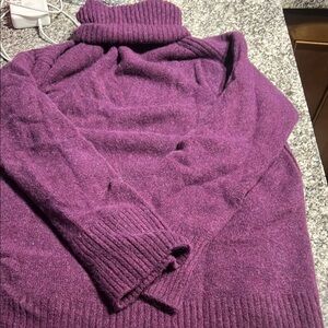 J. Crew Rich Purple Turtleneck Sweater